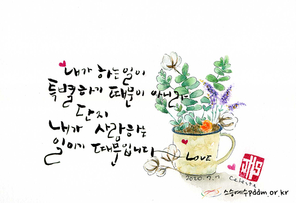 내가 하는 일은 특별하기 때문이 아니라...