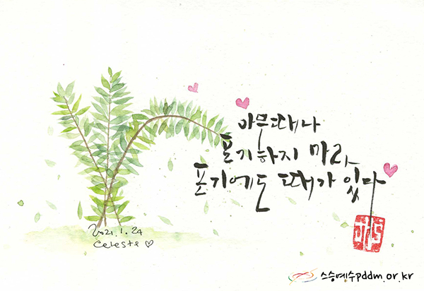 아무 때나 포기하지 마라. 포기에도 때가 있다.