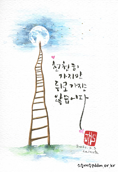 천천히 가지만 뒤로 가지는 않습니다.